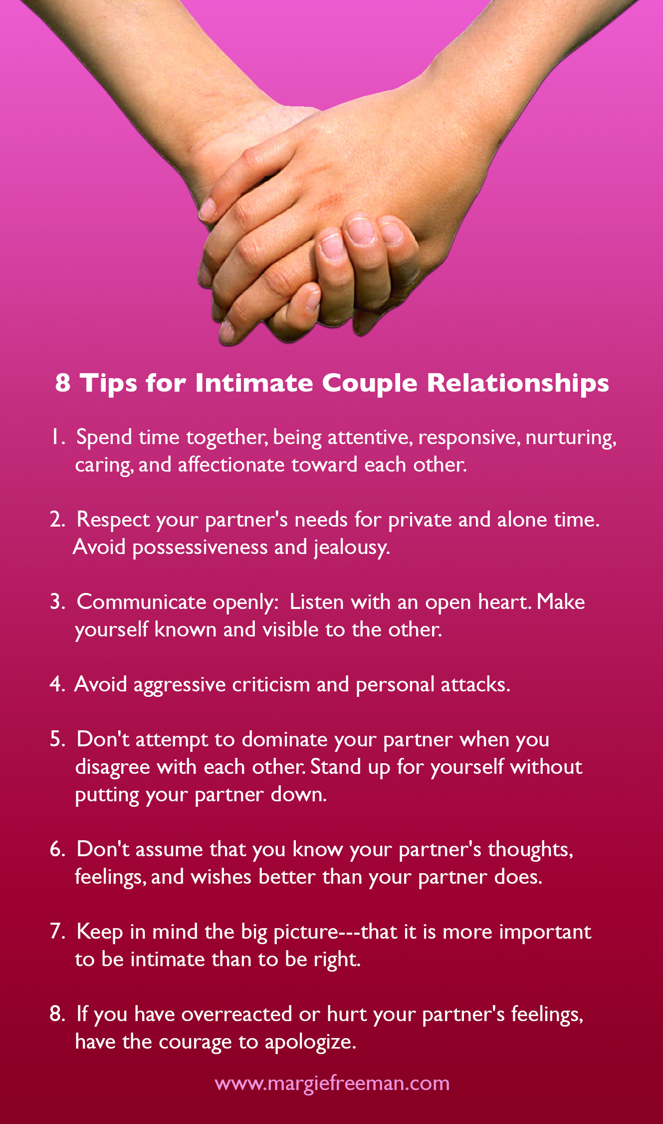 8 Tips For Intimate Couple Relationships Counseling Care Specialties Margie Freeman Lcsw